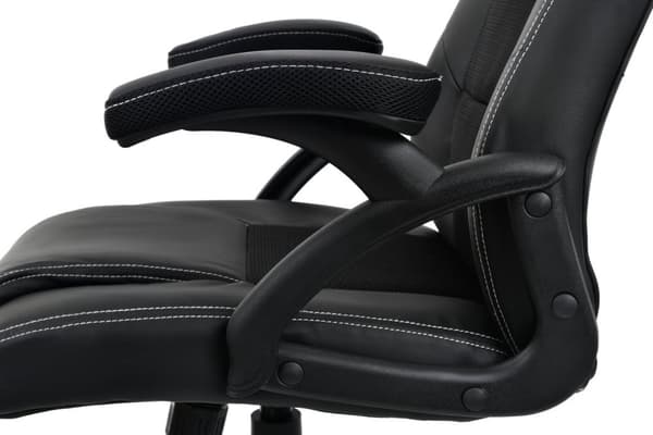 Gaming skrivbordsstol - konstläder - med nackstöd - svart