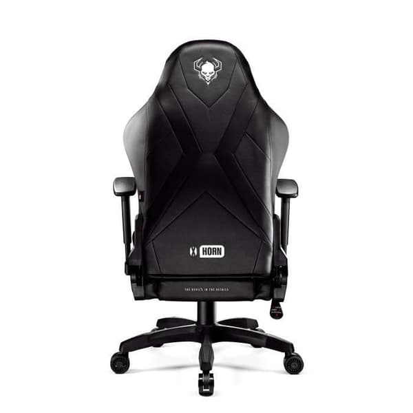Diablo X-Horn 2.0 Gaming Stol Office Gamer Fåtölj 3D Skai Armstödskudde Lumbar Cousin (svart, L)