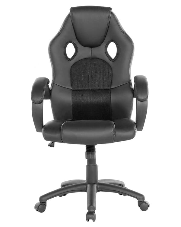Kontorstol svart kunstskinn moderne design