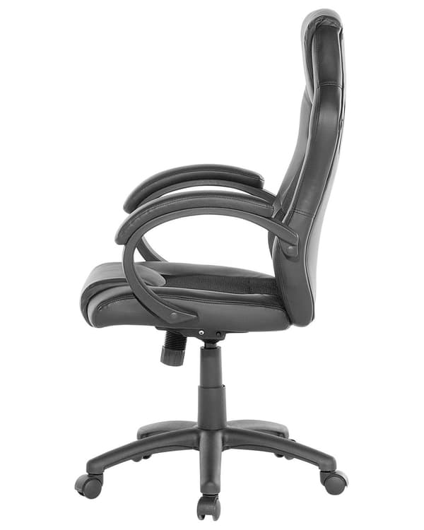 Kontorstol svart kunstskinn moderne design
