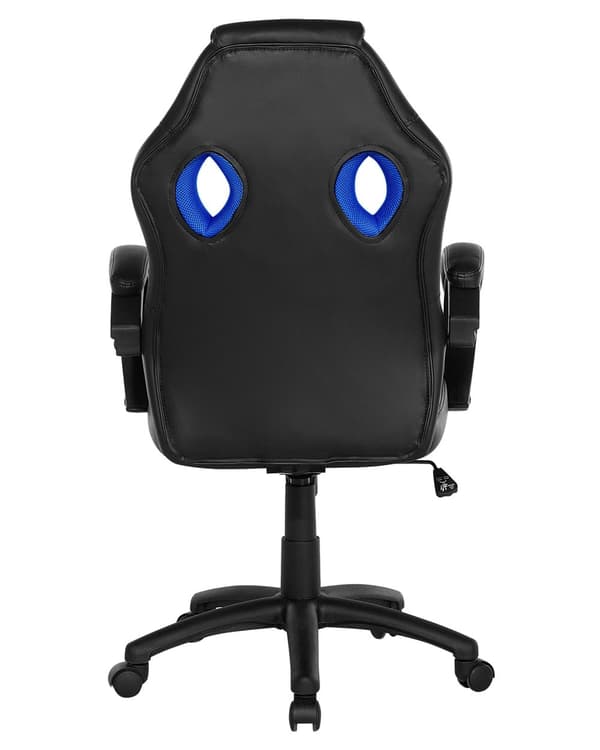 Kontorstol svart/mørkeblå kunstskinn moderne design