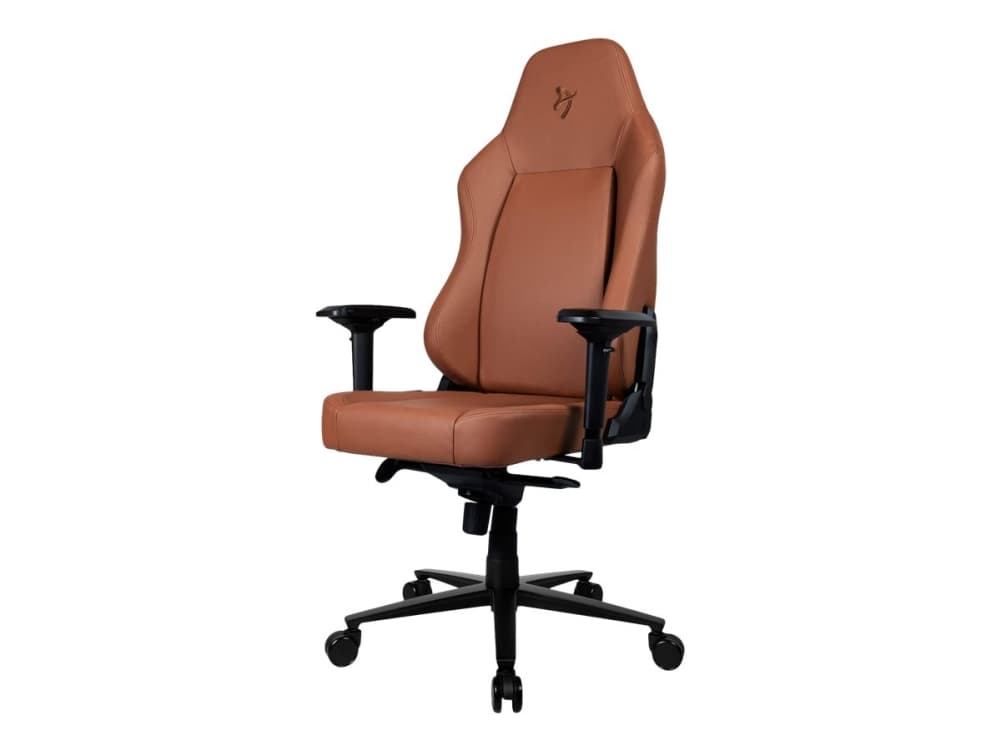 Arozzi Primo Premium - Stol - armstöd - T-formad - lutning - svängtapp - aluminium, frigolit, metallram, premium Italian leather - brun