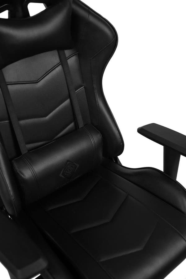 DELTACO GAM-096 Gaming stol i konstläder - med nack- och ryggdyna - Svart
