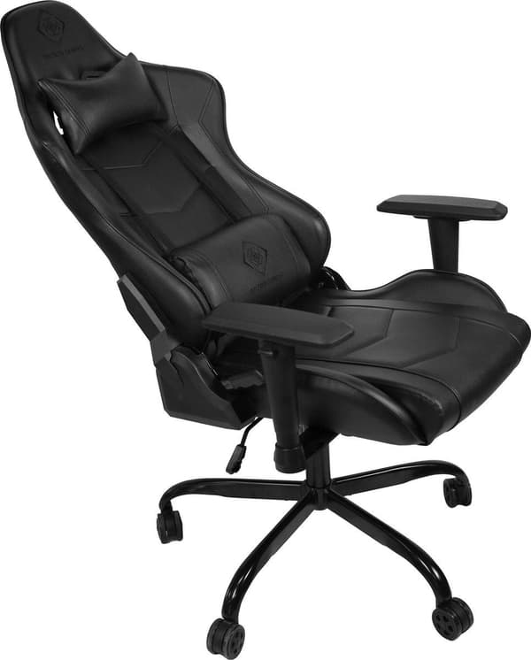 DELTACO GAM-096 Gaming stol i konstläder - med nack- och ryggdyna - Svart