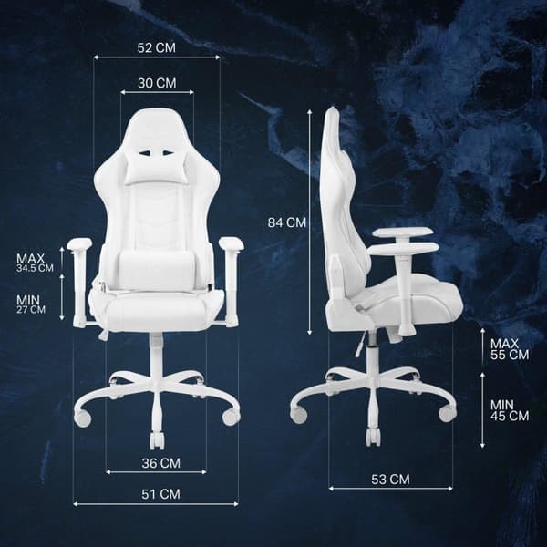 Deltaco Gaming WCH80 Gaming Stol - Vit