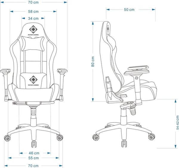 Deltaco Gaming DC440D Gaming Stol - Mörkgrå