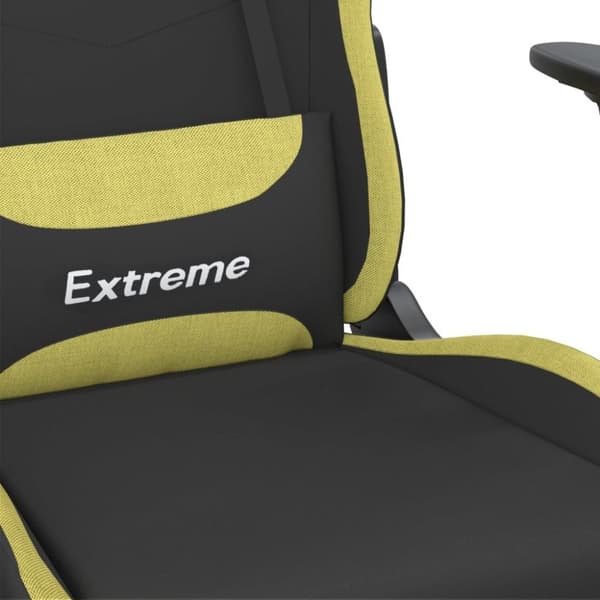 vidaXL Gamingstol med massage svart och ljusgrön tyg