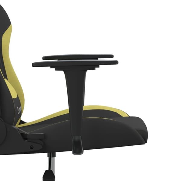vidaXL Gamingstol med massage svart och ljusgrön tyg
