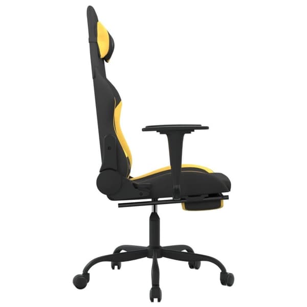 vidaXL gamingstol med massagefunktion + fodstøtte stof sort og gul