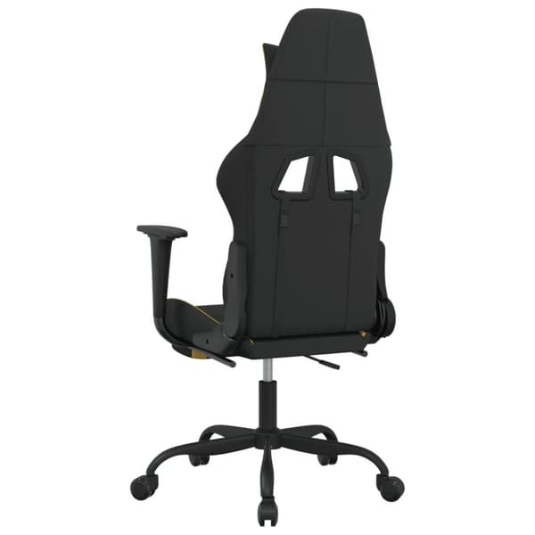 vidaXL gamingstol med massagefunktion + fodstøtte stof sort og gul