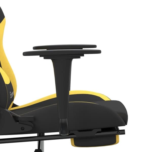 vidaXL gamingstol med massagefunktion + fodstøtte stof sort og gul