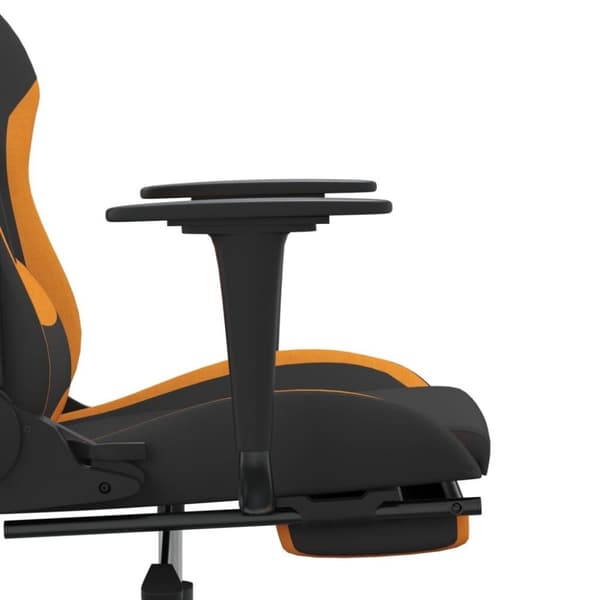 vidaXL Gamingstol med fotstöd och massage svart och orange tyg
