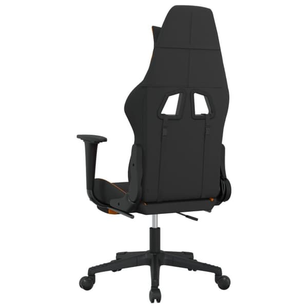 vidaXL gamingstol med massagefunktion + fodstøtte stof sort og orange