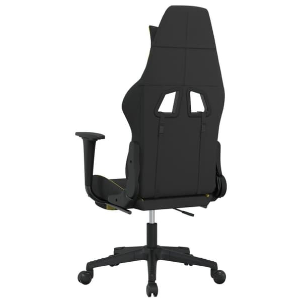 vidaXL Gamingstol med fotstöd och massage svart och ljusgrön tyg