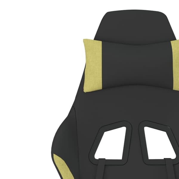 vidaXL Gamingstol med fotstöd och massage svart och ljusgrön tyg