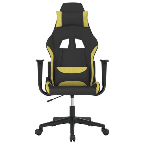 vidaXL Gamingstol med massage svart och ljusgrön tyg