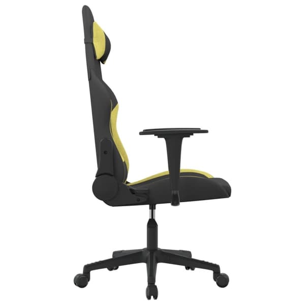 vidaXL Gamingstol med massage svart och ljusgrön tyg