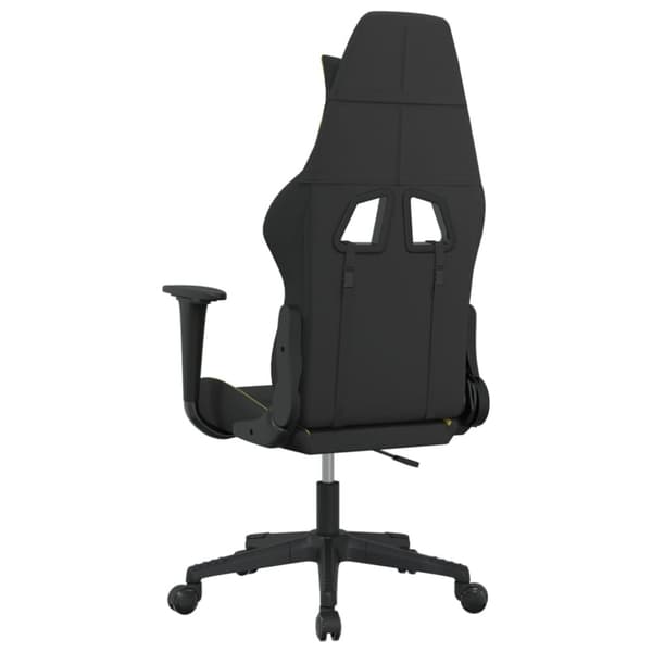 vidaXL Gamingstol med massage svart och ljusgrön tyg