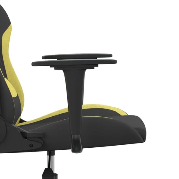 vidaXL Gamingstol med massage svart och ljusgrön tyg