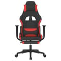 Miniatyrbild 3 av 11: vidaXL Gamingstol med fotstöd och massage svart och röd tyg