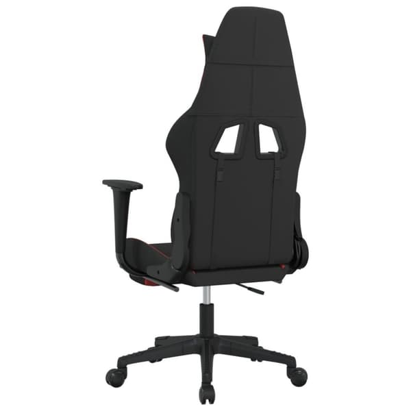 vidaXL Gamingstol med fotstöd och massage svart och röd tyg