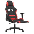 Miniatyrbild 6 av 11: vidaXL Gamingstol med fotstöd och massage svart och röd tyg