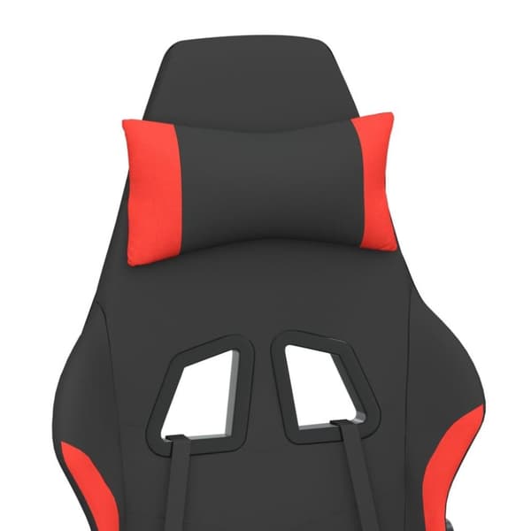 vidaXL Gamingstol med fotstöd och massage svart och röd tyg