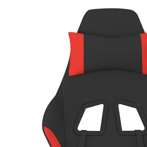 vidaXL Gamingstol med fotstöd och massage svart och röd tyg