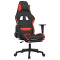 Miniatyrbild 1 av 11: vidaXL Gamingstol med fotstöd och massage svart och röd tyg