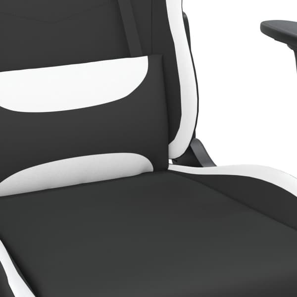 vidaXL gamingstol med massagefunktion + fodstøtte stof sort og hvid