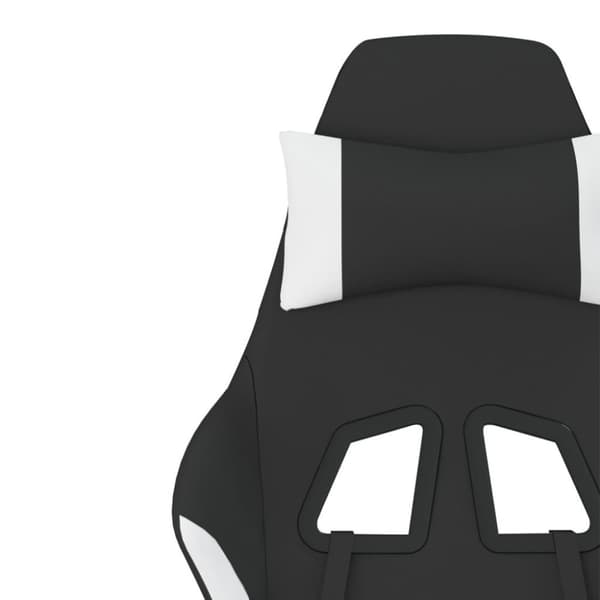 vidaXL gamingstol med massagefunktion + fodstøtte stof sort og hvid