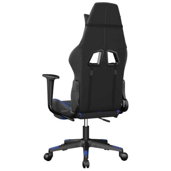 vidaXL Gamingstol med fotstöd svart och blå konstläder