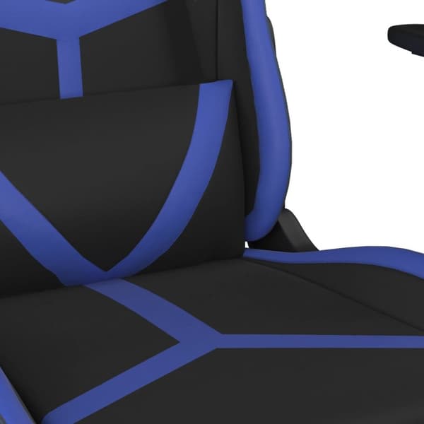 vidaXL Gamingstol med fotstöd svart och blå konstläder
