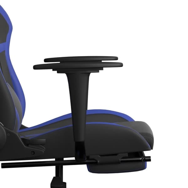 vidaXL Gamingstol med fotstöd svart och blå konstläder