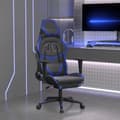 Miniatyrbild 1 av 11: vidaXL Gamingstol med fotstöd svart och blå konstläder