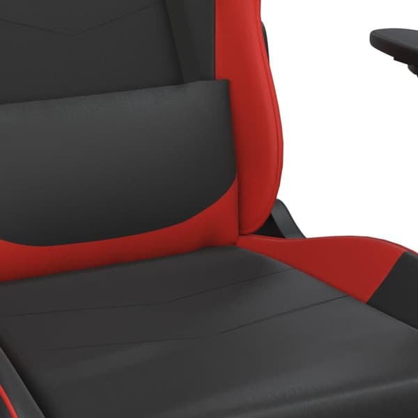 vidaXL Gamingstol med massage och fotstöd svart och röd konstläder