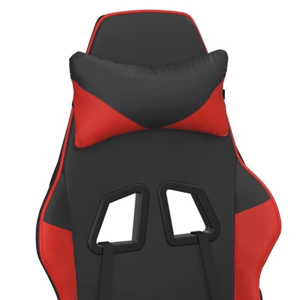 vidaXL Gamingstol med massage och fotstöd svart och röd konstläder