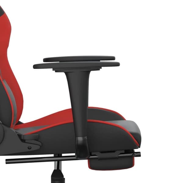 vidaXL Gamingstol med massage och fotstöd svart och röd konstläder