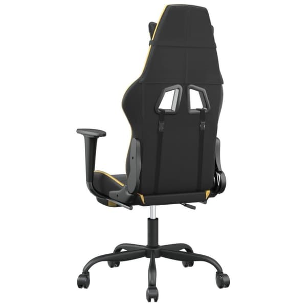 vidaXL Gamingstol med massage och fotstöd svart och guld konstläder