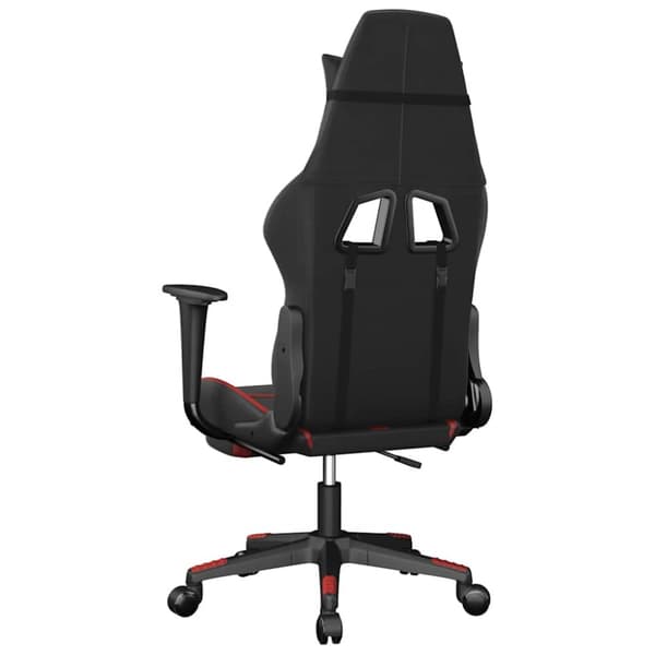 vidaXL Gamingstol med massage och fotstöd svart och röd konstläder