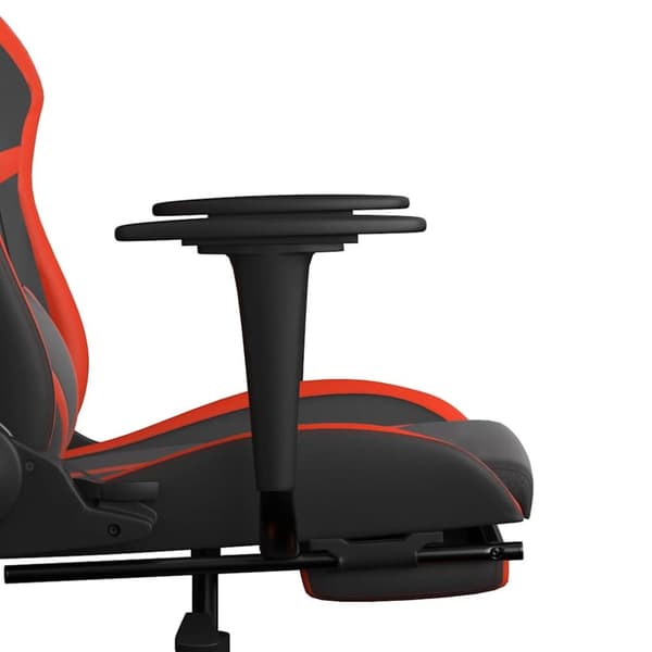 vidaXL Gamingstol med massage och fotstöd svart och röd konstläder