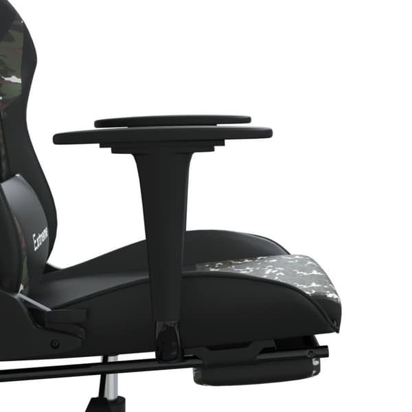 vidaXL Gamingstol med massage och fotstöd svart kamouflage konstläder