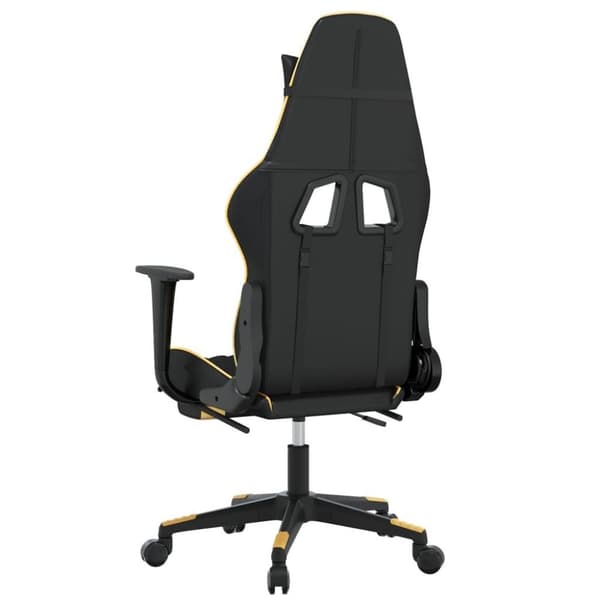 vidaXL Gamingstol med massage och fotstöd svart och guld konstläder