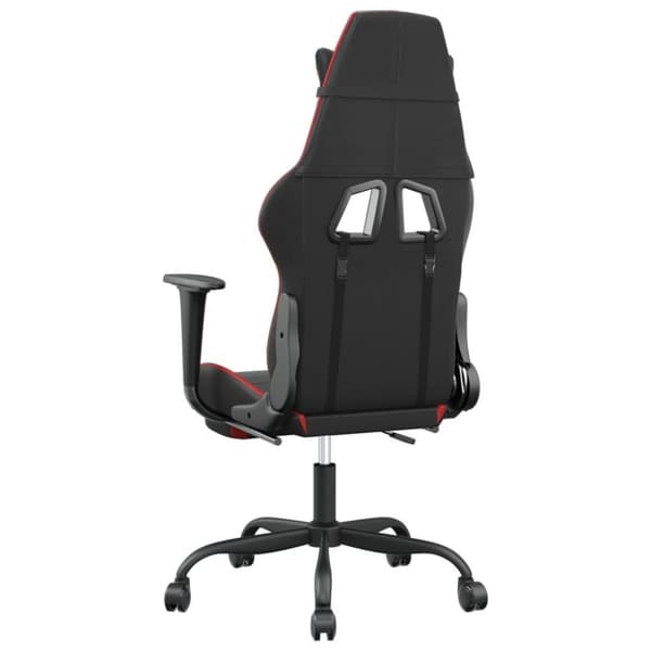 vidaXL gamingstol m. massagefunktion og fodstøtte kunstlæder sort rød