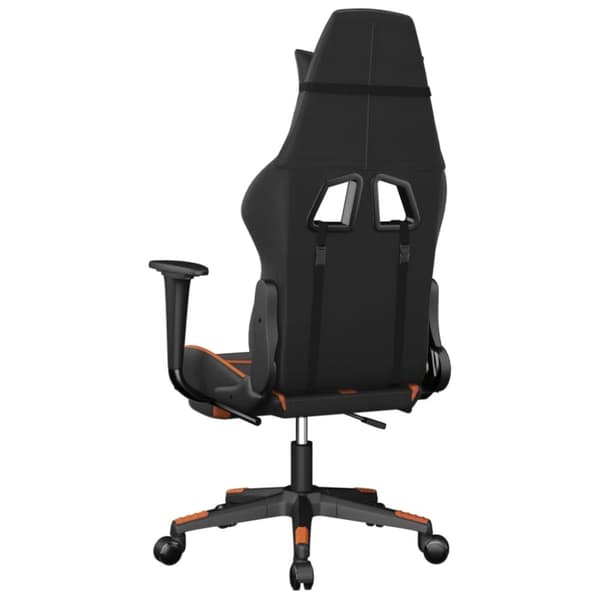 vidaXL gamingstol m. massage og fodstøtte kunstlæder sort og orange