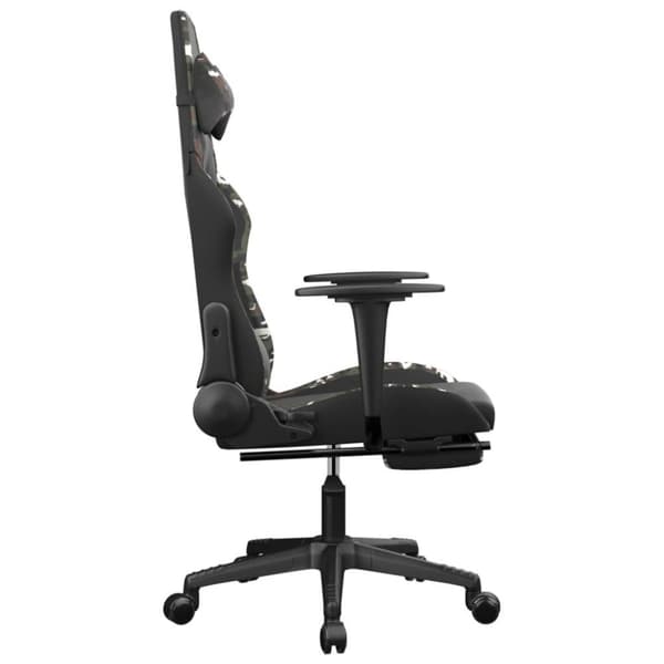 vidaXL gamingstol m. massage og fodstøtte kunstlæder sort camouflage