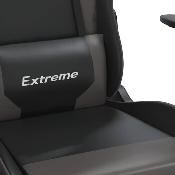 vidaXL gamingstol m. massagefunktion og fodstøtte kunstlæder sort grå