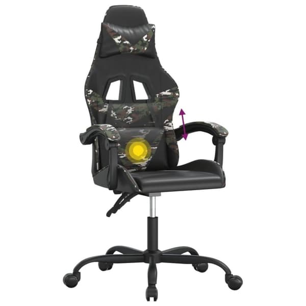 vidaXL drejelig gamingstol kunstlæder sort og camouflage
