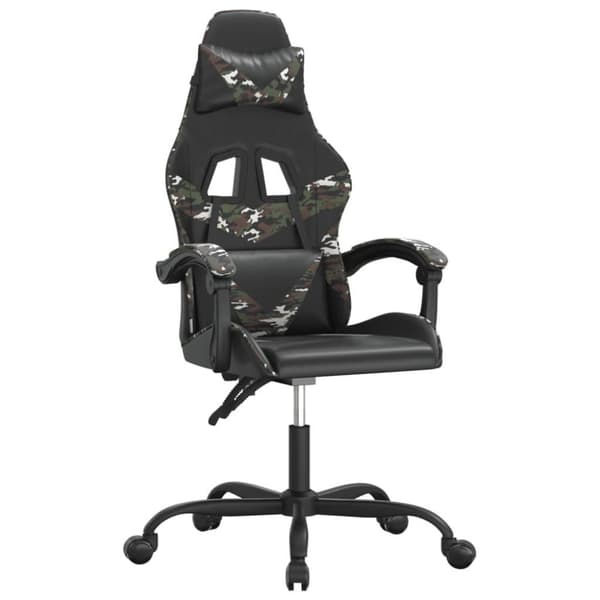 vidaXL drejelig gamingstol kunstlæder sort og camouflage