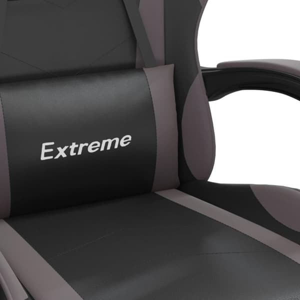 vidaXL drejelig gamingstol kunstlæder sort og grå